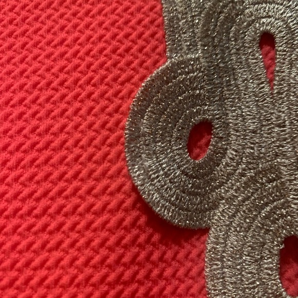 Vince Camuto Womens Neon Pink Sleeveless Shift Dress Embroidered Neck size 6 - Picture 2 of 10